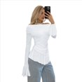 thumbnail image 1 of Blusa de para Mujer, de Larga Abullonada, con Cuello y Hombros Descubiertos, Ajustada, para Salir, Estilo Y2K. S, 1 of 10