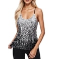 thumbnail image 2 of Laqbezok Women's Ombre Sequin Tank Top, Sparkly Gradient Spaghetti Strap Camisole, Sexy Racerback Party Outfit, 2 of 4