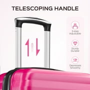 3 Piece Luggage Sets with 6 PC Organize Bags Lightweight Suitcases with Spinner Wheels, Rose Red