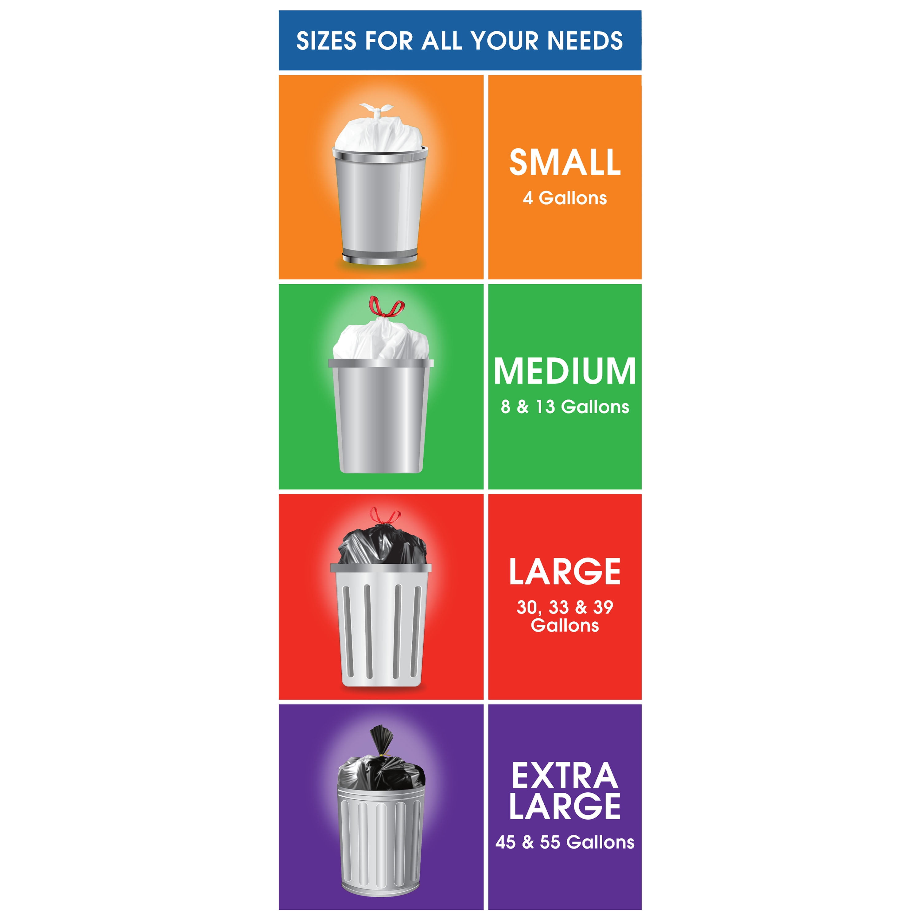 Great Value 13-Gallon Drawstring Tall Kitchen Bags, 80 Bags