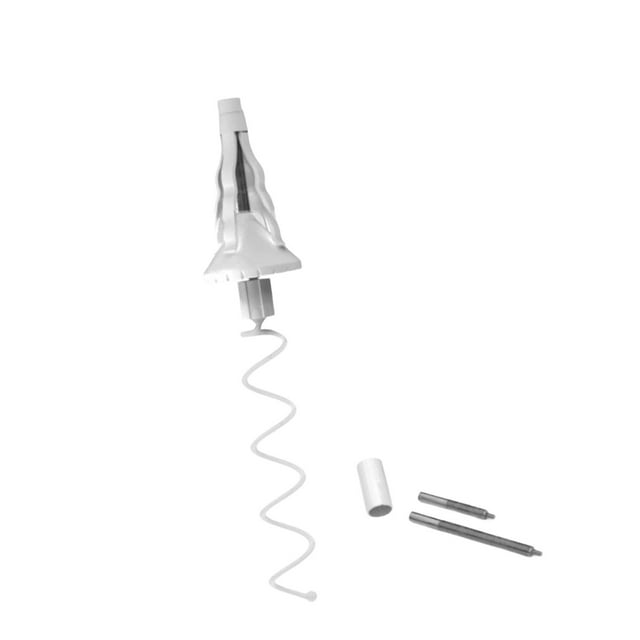 Soporte para punta del de de fácil instalación con rosca. Adaptador estabilizador universal de metal para fiestas navideñas. Blanco