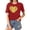 Red, variant on Giftesty Blouses for Women Dressy Casual Women's Baseball Sport Printed T-shirt with Round Neck and Short Sleeved Top