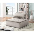 thumbnail image 2 of Lilola Home Anna Velvet Armless Lounge Chair Tufted Seat in Light Gray, 2 of 2