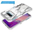 thumbnail image 3 of Samsung Galaxy S10e Case, Rosebono Slim Hybrid Shockproof Hard Cover Graphic Fashion Colorful Skin Cover Armor Case For Samsung Galaxy S10e (White Marble), 3 of 5