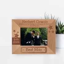 Thank You For Being My Groomsman On My Wedding Day Personalized Wooden Frame-5" x 3 1/2" Brown Horizontal