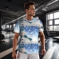 thumbnail image 3 of Wukai Christmas Snowman In The Snow Print Men's Short-Sleeved Mesh T-Shirt,Quick-Dry Short Sleeve Workout T-Shirt-Large, 3 of 8