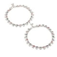 thumbnail image 4 of Efulgenz Indian Jewelry Boho Anklets Barefoot Sandals Ankle Bracelet Payal Anklet Set, Multicolor, 4 of 4