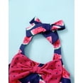 thumbnail image 5 of KIMI BEAR Newborn Baby Girls One-piece Swimsuits 3-6 Months Summer Bathing Suits Off the Shoulder Sleeveless Halter Bow Watermelon Beach Wear Holiday Rash Guard with Headband 2pcs Pink, 5 of 7