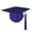 Blue, variant on Adult Unisex Matte Graduation Cap with Matching Bling Charm Tassel, White