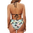 thumbnail image 6 of Chririnla Women's Tropical Coconut Tree Print Halter Bikini Set - Two Piece Triangle Swimsuit with Tie Side Bottoms for Beach Vacation & Pool Party, 6 of 9