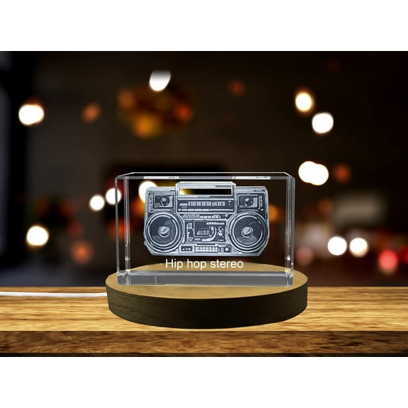 Beautiful 3D Engraved Crystal Turntable for Hip Hop Music Lovers | Stereo Musical Instruments