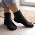 thumbnail image 2 of 12 Pairs Women's Cotton Solid Black Athletic Cushioned Ankle Quarter Socks Size 9-11, 2 of 7