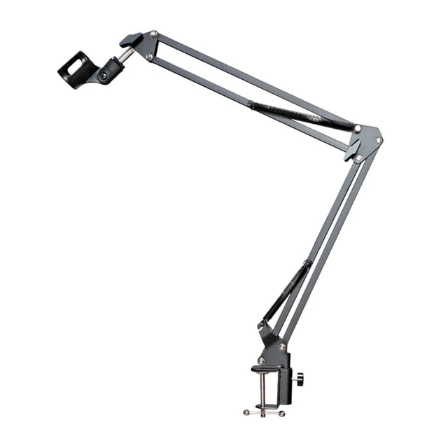 Brazo articulado para micrófono, rotación de 360 degree, abrazadera C fuerte, accesorio negro, profesional, universal, para podcasting, juegos o streaming perfke Soporte de brazo para micrófono