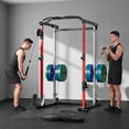 thumbnail image 4 of ALLVIATE 7‑in‑1 Power Cage Squat Rack, Smooth Aluminum Alloy Pulley System, 2000lbs Heavy‑Duty Compact Home Gym, Dual Independent 2:1 Cable Crossover, 4 of 9