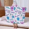 thumbnail image 5 of Colorful Baseball Icons Pattern Hooded Bath Towel，50"x30" for Ages 3 To 12 Kids, Quick Dry Lightweight Soft Microfiber Hood Beach Towel Cover Up for Kids, 5 of 7