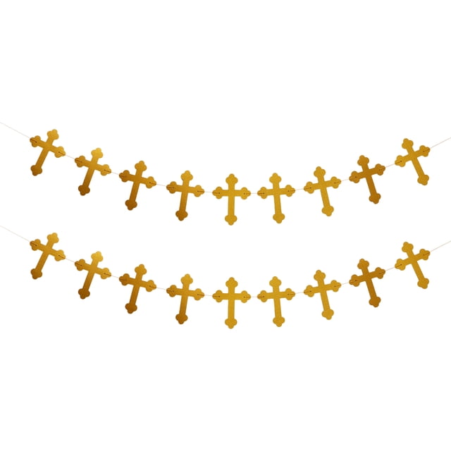 EeaseMX 2 banderines colgantes con forma de cruz para fiestas, cumpleaños, carnaval, adornos para fiestas.
