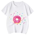 thumbnail image 4 of LUOGENLI T-Shirt pour Filles Enfants Mignon Imprimé Manches Courtes Col Rond T-Shirt Maxi Tops Ensembles Filles 2 Pcs Tenues Décontractées Blanc 3-4 Ans, 4 of 4