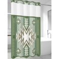 thumbnail image 4 of Sage Green Boho No Hook Shower Curtain Waterproof,Bathroom Curtains with Snap in Liners and See Through Top Window,American Native Southwest Abstract Art Hotel Style Bathtub Curtains Shower 54"Wx78"L, 4 of 8