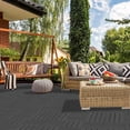 thumbnail image 2 of Plastic Interlocking Deck Tiles, 1 Pack Patio Deck Tiles, 12"x12" Waterproof Outdoor Flooring All Weather Use, Patio Floor Decking Tiles for Porch Poolside Balcony Backyard, Dark Grey, 2 of 7