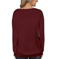 thumbnail image 3 of Azrian Deals Womens Autumn Tops Solid Sexy Long Sleeve Lace Pullover T-Shirt Clearance, 3 of 6