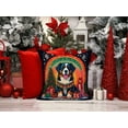 thumbnail image 2 of Bernese Mountain Dog Christmas Fabric Decorative Pillow 18 in x 18 in, 2 of 5