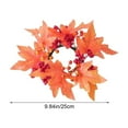 thumbnail image 3 of Candle Rings Wreaths 9.84inch Fall Artificial Maple Leaf Berries Pillar Candle Holder Wreaths Garland Ornaments for Hallowee Thanksgiving Party Home Table Centerpieces Indoor Decorations, 3 of 8