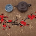 thumbnail image 2 of Flor de ciruelo apliques florales coser ropa parches para coser vestido bordado DIY negro + rojo, 2 of 2