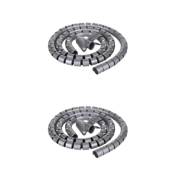 Billuyoard Tubo de almacenamiento de cables Organizador de cables a prueba de mordeduras Patrón enrollador de cables en Aleatorio, Gris Gris-plata 8 mm * 1.5 m + clip de 8 mm 2piezas