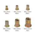 thumbnail image 4 of Yeacher 14 Pouces Outil d'Écrou de Rivet de Main 6PCS M3 M4 M5 M6 M8 M10 Mandrins Métriques 200PCS Écrous de Rivet pour des Décorations de Meubles de Vélo Modifications hors Route, 4 of 8