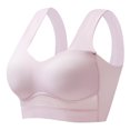 thumbnail image 2 of Sentmoon Wireless Bras for Women Comfortable Plus Size Bras for Women Solid Color Lift Adjustable Strap Lce Silk Sling Seamless Bras Comfy Womens for Beach Vacation Pink XL, 2 of 3