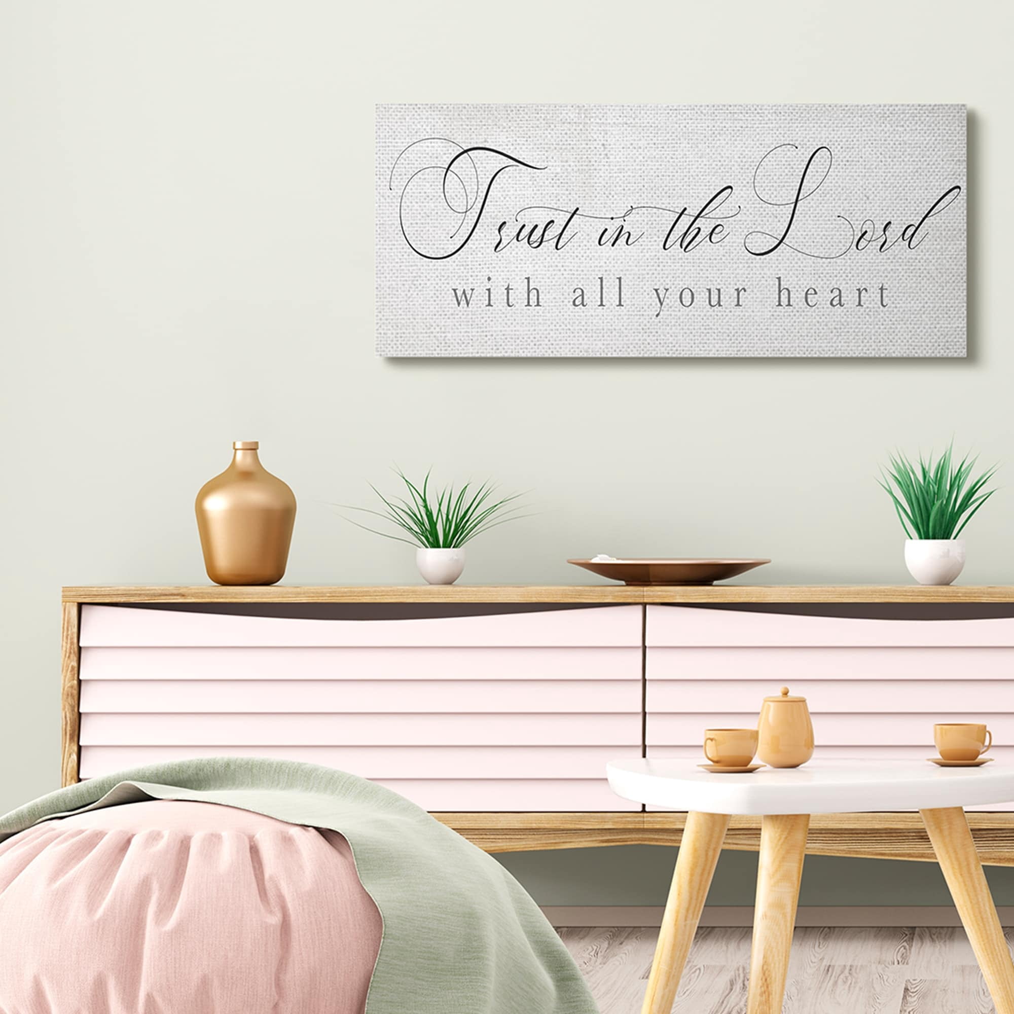 Stupell Industries Trust In The Lord Phrase Uplifting Rustic Sentiments,17 x 40,Designed by Daphne Polselli
