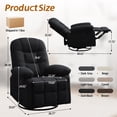 thumbnail image 6 of Korser Manual Swivel Rocker Recliner Chair for Living Room,Small Recliner Sofa for Small Spaces,Linen Fabric,Dark Black, 6 of 8