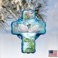 thumbnail image 2 of G.DeBrekht Love of Swans Cross Glass Ornament by G. DeBrekht, 2 of 7