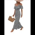 thumbnail image 2 of Plisados A Rayas para Mujer, Elegantes, de Verano, con Tirantes y Pantalones de Pierna , . Negro M, 2 of 7