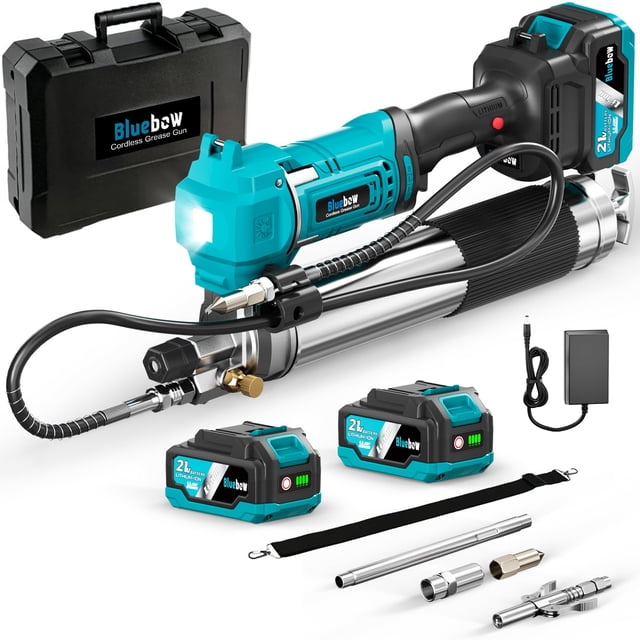 Pistola de Grasa Inalámbrica Bluebow 21V 12000 PSI 7oz/min Kit