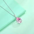 thumbnail image 5 of Blaniy Angel Wing Necklace for Women 925 Sterling Silver Teardrop Pink Tourmaline Pendant Necklace October Birthstone Jewelry Gifts for Her, 5 of 7