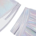 thumbnail image 5 of HDE Women's Casual Fashion Flared Pleated A-Line Circle Skater Skirt Silver Holographic M, 5 of 6