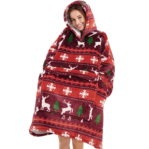 Sudadera con Manta Usable Narecte Oversized para Mujeres Adultas