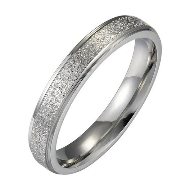 Guardurnaity Anillo de acero inoxidable, anillos brillantes personalizados, regalo de joyería, accesorio de vestir para fiesta de boda, trabajo Ropa, zapatos y accesorios Miscelánea Plata 4MM