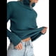 thumbnail image 3 of Suéteres Acanalados para Mujer, Lindos Suéteres de Punto de Cuello Alto, Ajustados y Cálidos Azul Neblina un Tamaño, 3 of 8