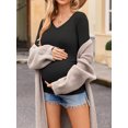 thumbnail image 2 of Weardear 4 Pack Maternity Shirt Long Sleeve Side Ruched Pregnancy Tunic Tops Casual V Neck T Shirts for Women, 2 of 6