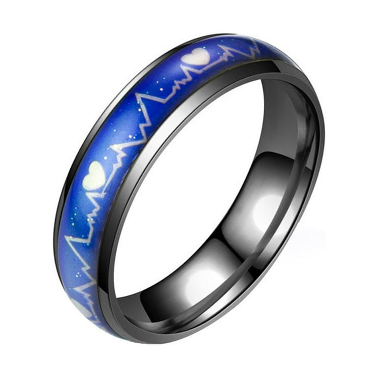 4mm Stainless Steel Mood Ring Emotion Temperature Color Changing Ring for  Men Women Boys Girls Wedding Band