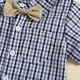 thumbnail image 6 of Toddler Boys Summer Suit Short Sleeved Plaid Shirt With Bow Tie Almond Shorts Performance Suit Gentleman Suit Size 3-4T, 6 of 9