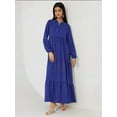 thumbnail image 3 of Textured Long Sleeve Crew Neck Maxi Dress, 3 of 6