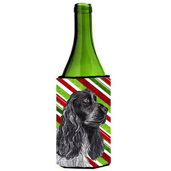 Cocker Spaniel Candy Cane Christmas Wine bottle sleeve Hugger - 24 oz.