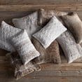 thumbnail image 2 of Bouclair Grey Rabbit Faux Fur Throw Pillow 20x20 in (51x51 cm), 2 of 3