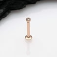 thumbnail image 2 of Rose Gold Basic Gem Ball Top Threadless Push-In Steel Labret, 2 of 4