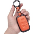 thumbnail image 1 of Key Fob Cover Compatible with Fit for Land Rover Evoque Velar Sport Discovery Freelander 2 LR4 and for Jaguar XF XJ XE F-PACE F-TYPE Zinc Alloy Shell Keychain Case Holder Protector,Orange, 1 of 5