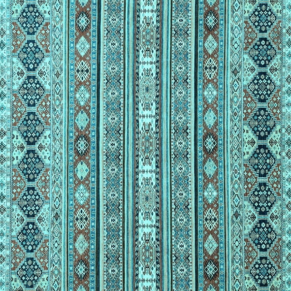 Ahgly Company Indoor Square Abstract Light Blue Modern Area Rugs, 7' Square