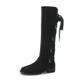 thumbnail image 4 of Wavsuf Cowgirl Boots for Girls Flock with Zipper Slip Resistant Oversized Knee High Winter Black Shoes Size 40, 4 of 8